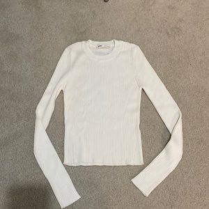 cream ribbed longsleeve